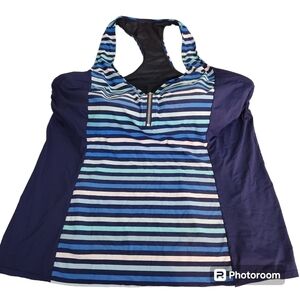 Beach House Striped Tankini Top Bathing Suit Plus Size, sz 22W